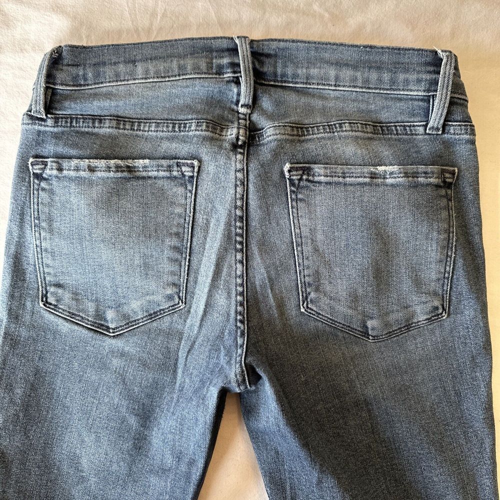 FRAME Women's Le Skinny De Jeanne Dark Wash Jeans Size 27 Distressed Stretch - Picture 11 of 12